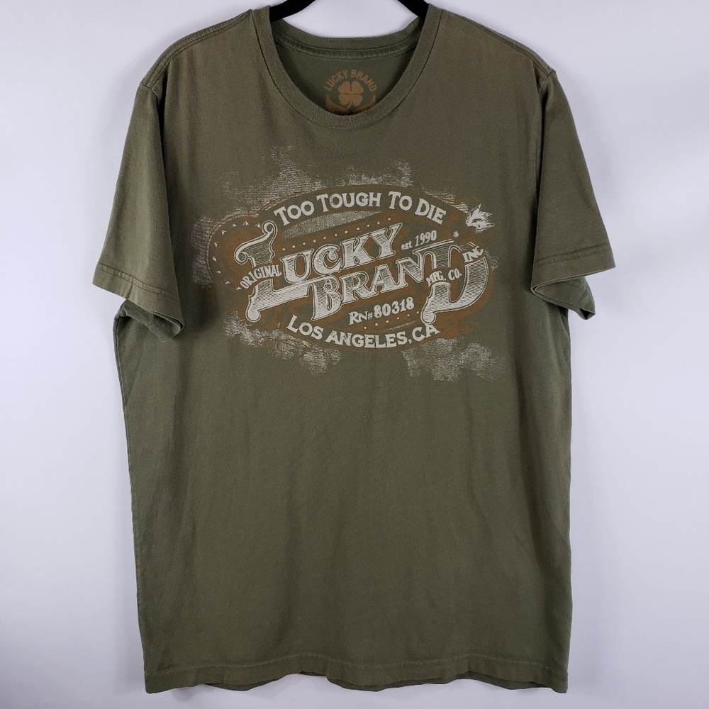 Lucky Brand Original Olive Green T-Shirt, size M